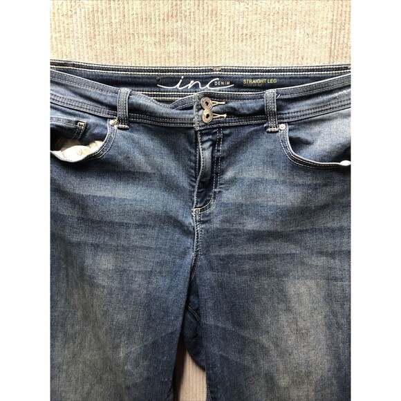 Inc Womens Denim Jeans Size 16 Straight Leg Regular Fit Distressed - Picture 2 of 16